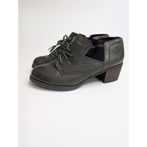 All Black (Anthropologie) Green Oxford Women\'s Shoes Block Heel Size 38.5 / 8 US